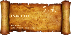Taub Aliz névjegykártya